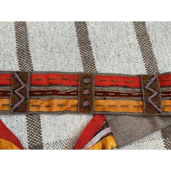 Maliparmi Wool Bead Ribbon Chunky Belt OS Brown Orange Boho Festival main image 4
